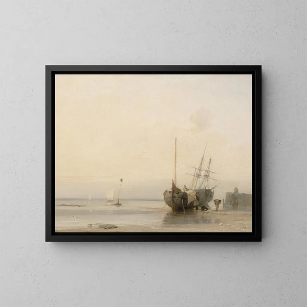 Jetée de Calais, Frankreich - Richard Parkes Bonington — gerahmtes Bild an der Wand