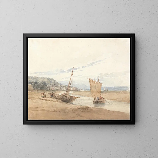 in der Nähe von Honfleur - Richard Parkes Bonington — gerahmtes Bild an der Wand