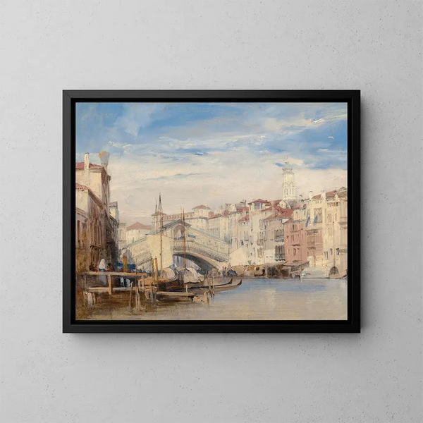 Le Rialto à Venise - Richard Parkes Bonington — gerahmtes Bild an der Wand