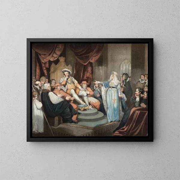 Catherine d'Aragon plädiert für ihre Sache - Richard Westall — gerahmtes Bild an der Wand