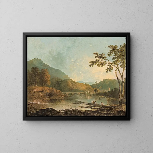 Dinas Bran depuis Llangollen - Richard Wilson — gerahmtes Bild an der Wand