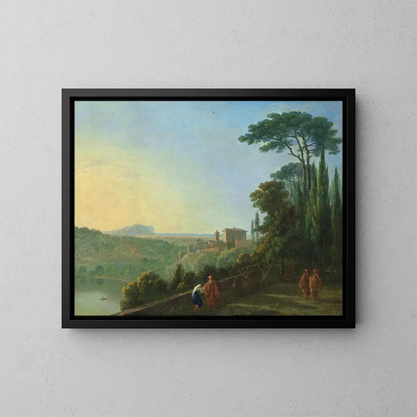 Lac Nemi und Genzano vom Terrass des Kapuzinerklosters - Richard Wilson — gerahmtes Bild an der Wand