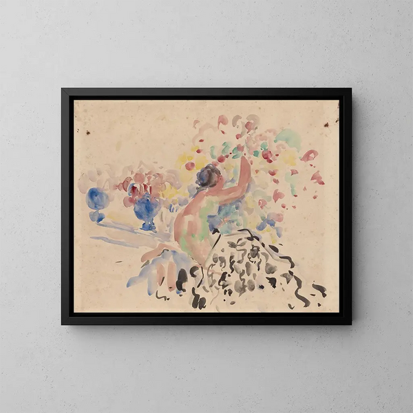 Nackte und Blumen - Rik Wouters — gerahmtes Bild an der Wand
