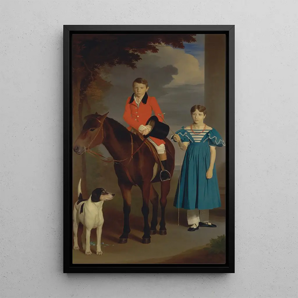 John Gubbins Newton und seine Schwester Mary Newton - Robert Burnard — gerahmtes Bild an der Wand