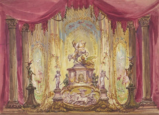 Robert Caney - Stage Set with a Statue Of Saint George Slaying the Dragon.webp