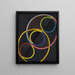 Schwarzes Relief-Gemälde mit Farbkreisen - Robert Delaunay — gerahmtes Bild an der Wand