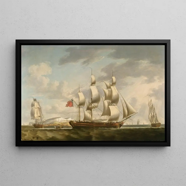 Robert Dodd - Three Views of Amity Hall With a View of Dover and the White Cliffs.webp
