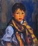 Junge mit kariertem Schal - Robert Henri — Ansicht des Kunstwerks