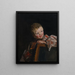 Cory Cori blickt über die Rückenlehne eines Stuhls - Robert Henri — gerahmtes Bild an der Wand