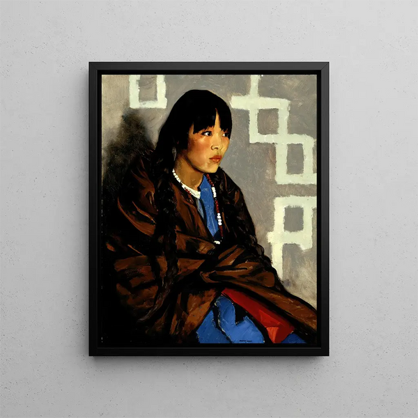 Julianita, indisches Mädchen - Robert Henri — gerahmtes Bild an der Wand
