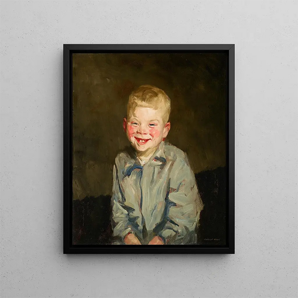 Junge, der lacht - Robert Henri — gerahmtes Bild an der Wand