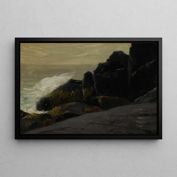 Felsen am Meer - Robert Henri — gerahmtes Bild an der Wand