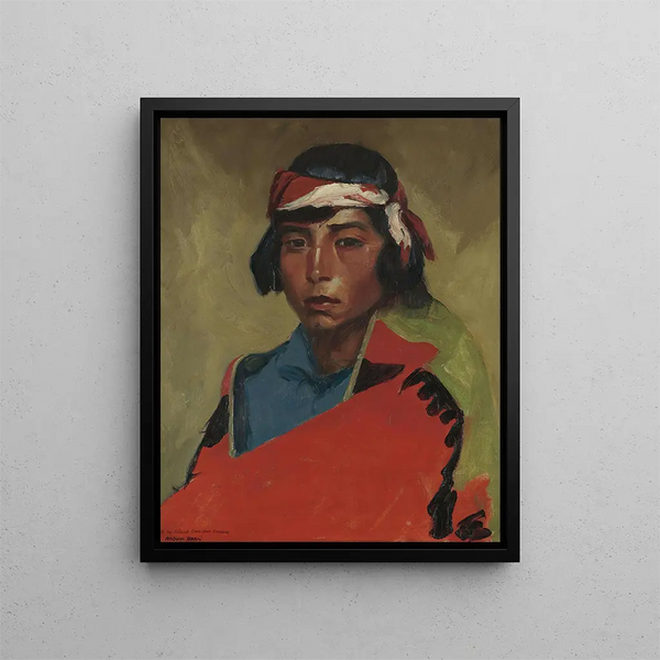 Junge männliche Figur aus dem Dorf Tesuque - Robert Henri — gerahmtes Bild an der Wand