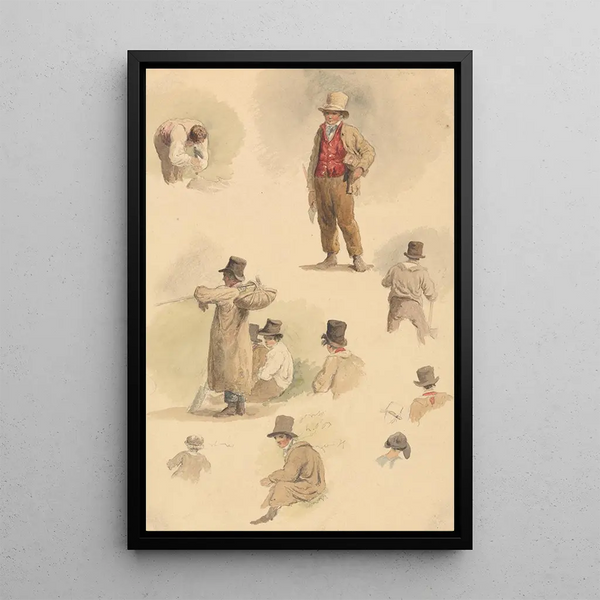 Ein Holzfäller und andere Studien - Robert Hills — gerahmtes Bild an der Wand