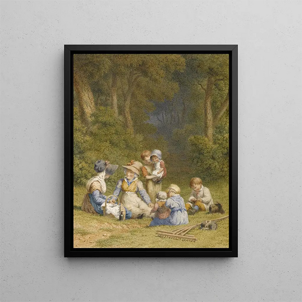 Das Picknick der Kinder - Robert Hills — gerahmtes Bild an der Wand