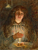 Portrait d'Annie, la femme de l'artiste, tenant une bougie - Robert Jobling — Ansicht des Kunstwerks