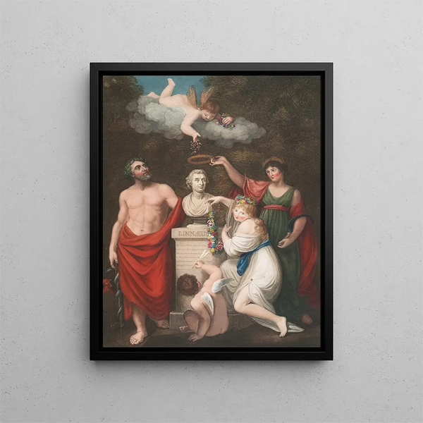 Sculape Cérès und Cupido, die den Kopf von Linnus ehren - Robert John Thornton — gerahmtes Bild an der Wand