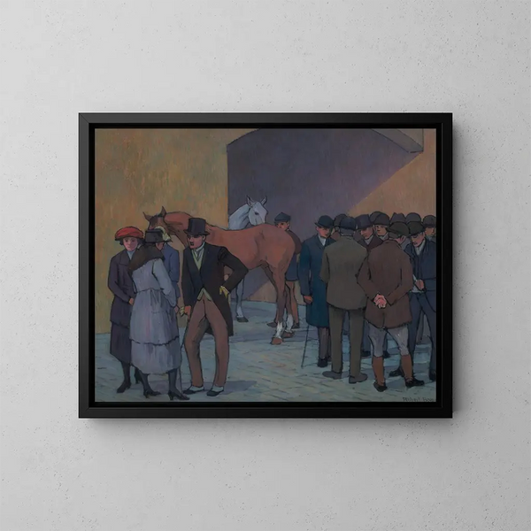 Ein Morgen bei Tattersalls - Robert Polhill Bevan — gerahmtes Bild an der Wand