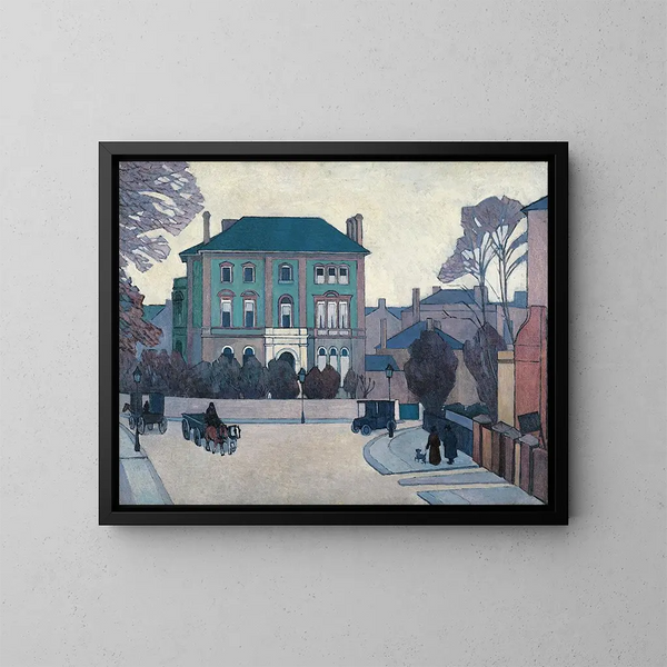 Die grüne Haus von St John's Wood - Robert Polhill Bevan — gerahmtes Bild an der Wand