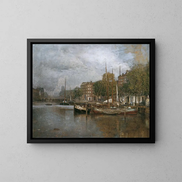 Kanal in Rotterdam - Robert Russ — gerahmtes Bild an der Wand