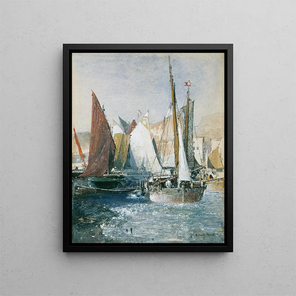 Segelschiffe - Robert Russ — gerahmtes Bild an der Wand
