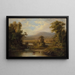 Landschaft mit Kühen, die sich an einem Bach tränken - Robert S. Duncanson | S — gerahmtes Bild an der Wand
