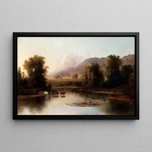 Vue de la rivière Sainte-Anne - Robert S. Duncanson — gerahmtes Bild an der Wand
