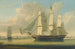 Ein vollständig getakeltes Schiff auf der Themse vor Woolwich - Robert Salmon — Ansicht des Kunstwerks