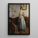 Junge Frau in einem Biedermeier-Innenraum - Robert Scheffer — gerahmtes Bild an der Wand