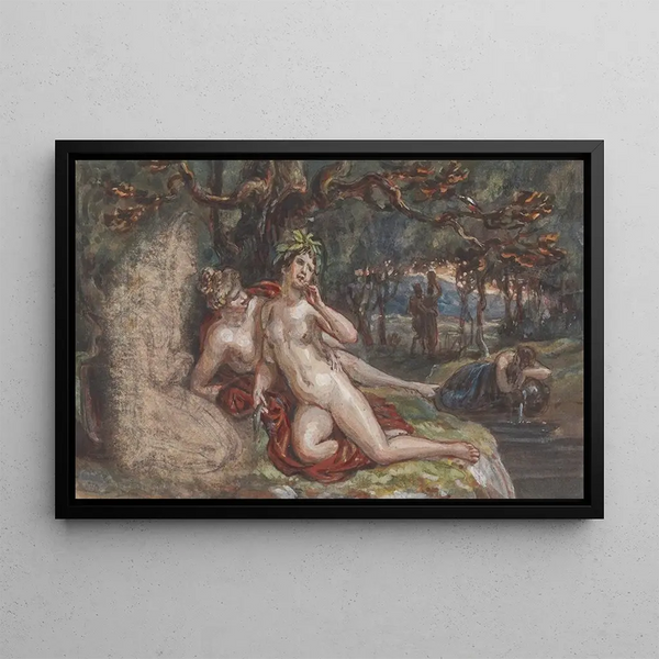 Robert Smirke - Wooded Scene with a Couple Laying under a Tree by a Stream.webp