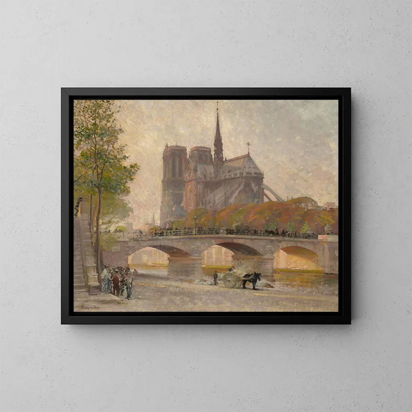 Notre-Dame de Paris - Robert William Vonnoh — gerahmtes Bild an der Wand