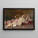 Naturstillleben mit rosa und weißen Chrysanthemen - Robert Wilton Lockwood — gerahmtes Bild an der Wand
