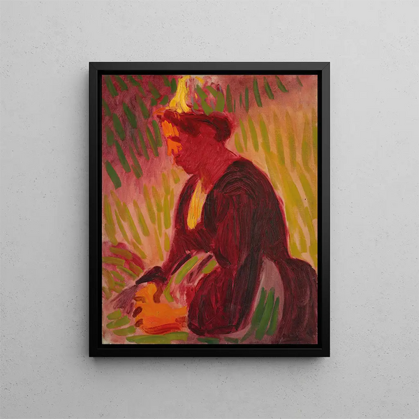 Ländliches sitzendes Gemälde im Freien - Roderic O'Conor — gerahmtes Bild an der Wand