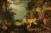 Landschaft mit Ruinen, Vieh und Hirschen - Roelant Savery — Ansicht des Kunstwerks