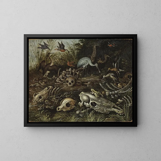 Memento mori - Roelant Savery — gerahmtes Bild an der Wand