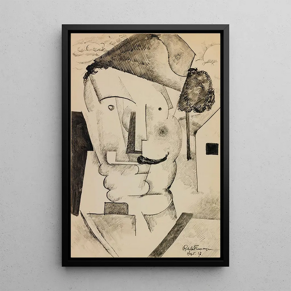 L'officier au bonnet de police - Roger de La Fresnaye — gerahmtes Bild an der Wand