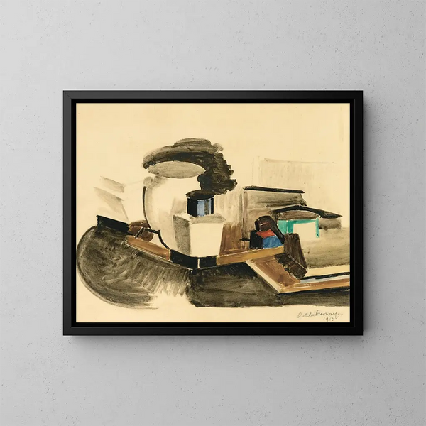 Stillleben mit einer Pfeife - Roger de La Fresnaye — gerahmtes Bild an der Wand