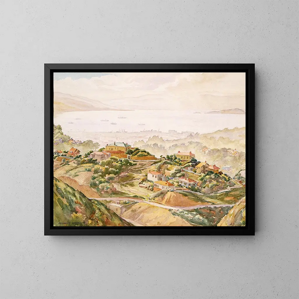 Hafen von Wellington von Karori - Roland Hipkins — gerahmtes Bild an der Wand