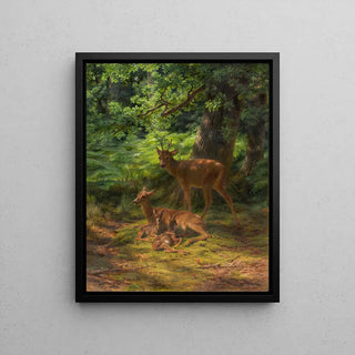 Does and stag at rest - Rosa Bonheur