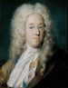 Ein Gentleman in einem Mantel mit goldenen Mustern und einem violett-braunen Umhang - Rosalba Carriera — Ansicht des Kunstwerks