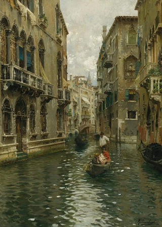 Rubens Santoro - A Family Outing On A Venetian Canal.webp