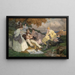 Fröhliche Singrunde mit einer Landschaft der Donau - Rudolf Alfred Höger — gerahmtes Bild an der Wand