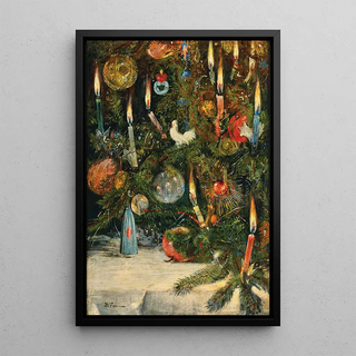 Rudolf Bernhard Willmann - Christmas tree decorated with lights.webp
