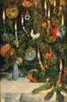 Weihnachtsbaum mit Lichterdekoration - Rudolf Bernhard Willmann — gerahmtes Bild an der Wand