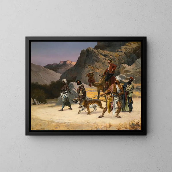 Ein gefangener Tiger - Rudolf Ernst — gerahmtes Bild an der Wand