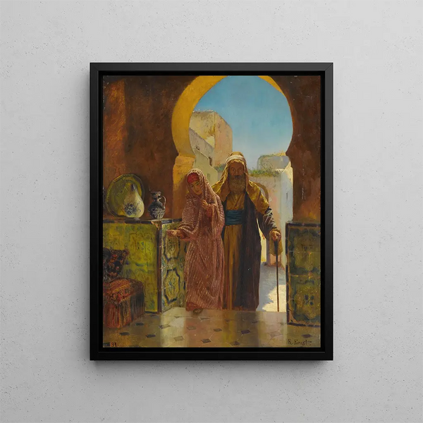 Ein Hilfsangebot - Rudolf Ernst — gerahmtes Bild an der Wand