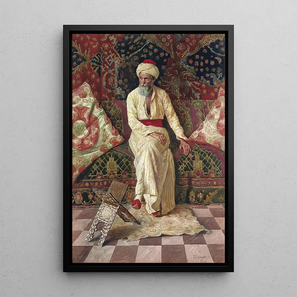 Ein nachdenklicher alter Mann - Rudolf Ernst — gerahmtes Bild an der Wand