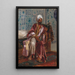 Arabisches Gemälde, das eine Wasserpfeife raucht - Rudolf Ernst — gerahmtes Bild an der Wand