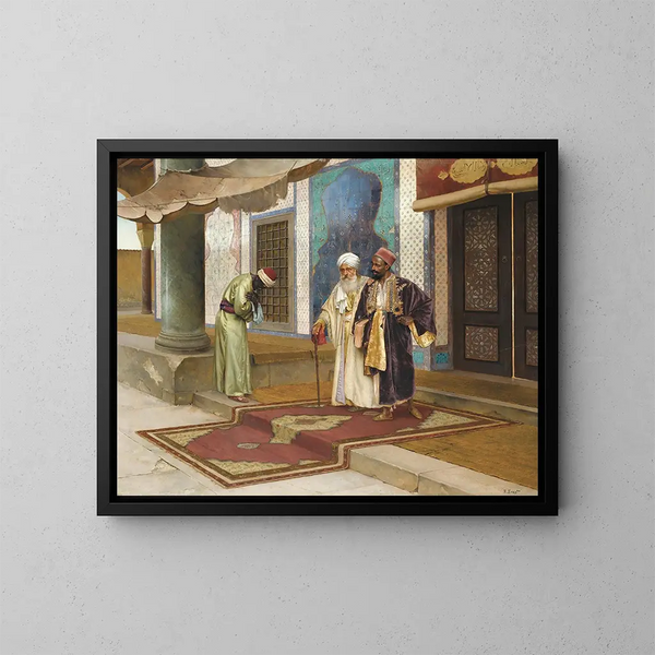 Ausgang der Moschee - Rudolf Ernst — gerahmtes Bild an der Wand