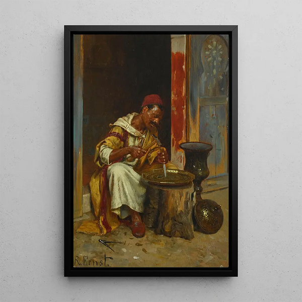 Der Arbeiter aus Messing - Rudolf Ernst — gerahmtes Bild an der Wand